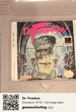 Dr. Franken Game Boy, NTSC cartridge label