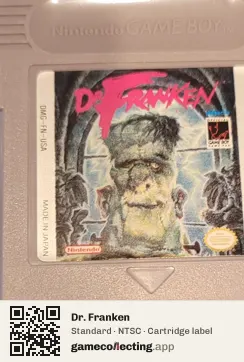 Dr. Franken Game Boy, NTSC cartridge label