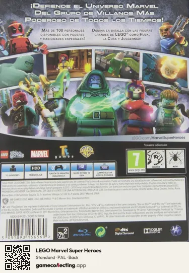 LEGO Marvel Super Heroes PlayStation 4, PAL box back
