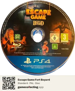 Escape Game Fort Boyard PlayStation 4, PAL disc