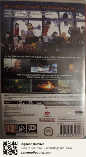Digimon Survive Nintendo Switch, United Kingdom box back