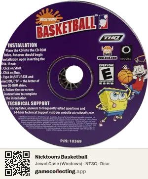 Nicktoons Basketball Computer, NTSC disc