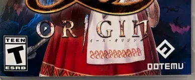 Ys Origin, the ESRB box on its front
