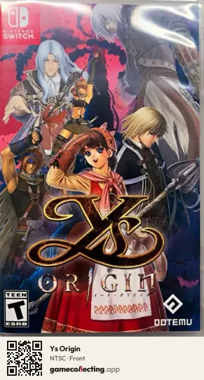 Ys Origin Nintendo Switch, NTSC box front
