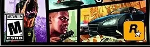 Grand Theft Auto V, the ESRB box on its front