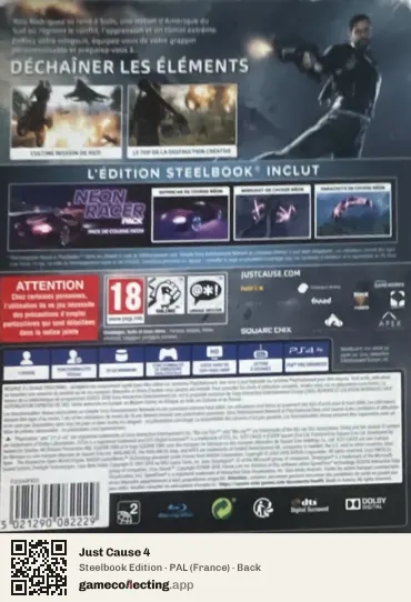 Just Cause 4 PlayStation 4, France box back