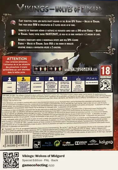 Vikings: Wolves of Midgard PlayStation 4, PAL box back