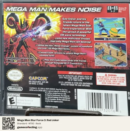 Mega Man Star Force 3: Red Joker Nintendo DS, NTSC box back