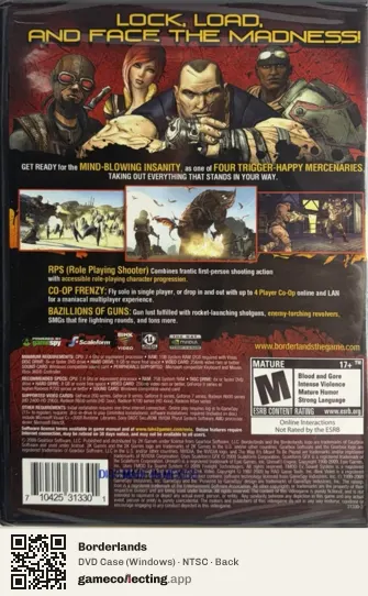 Borderlands Computer, NTSC box back