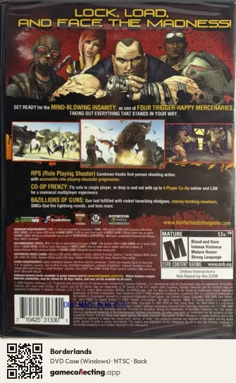 Borderlands Computer, NTSC box back