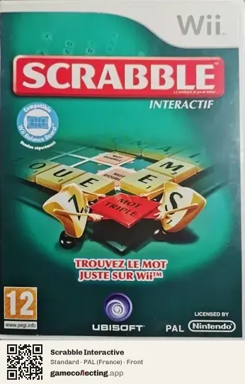 Scrabble Interactive Nintendo Wii, France box front