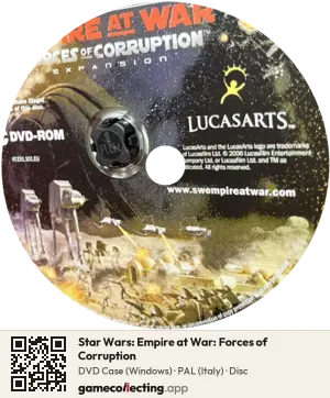 Star Wars: Empire at War: Forces of Corruption Computer, PAL disc