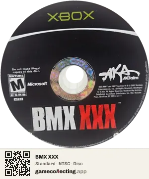 BMX XXX Xbox, NTSC disc