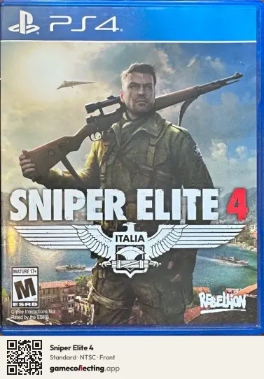 Sniper Elite 4 PlayStation 4, NTSC box front