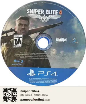 Sniper Elite 4 PlayStation 4, NTSC disc