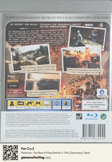 Far Cry 2 PlayStation 3, Germany box back