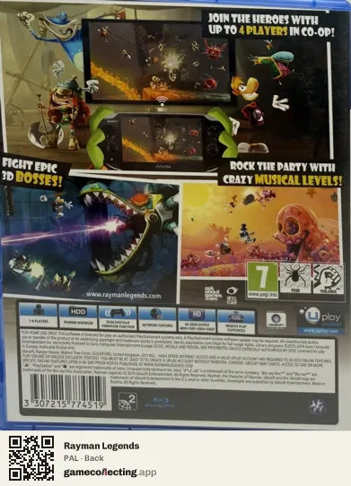 Rayman Legends PlayStation 4, PAL box back