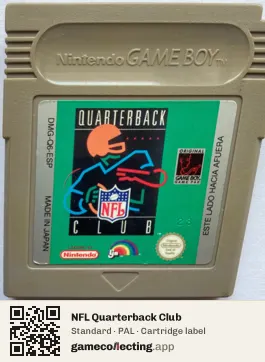 NFL Quarterback Club Game Boy, PAL cartridge label