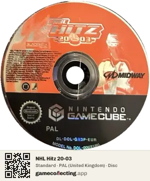NHL Hitz 20-03 Nintendo GameCube, PAL disc