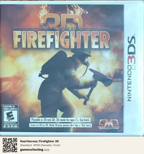 Real Heroes: Firefighter 3D Nintendo 3DS, Canada box front