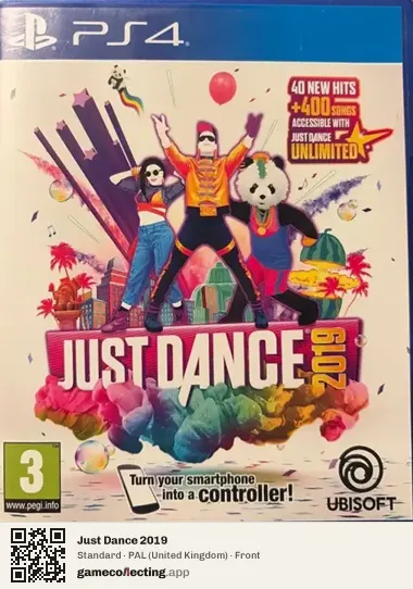 Just Dance 2019 PlayStation 4, United Kingdom box front