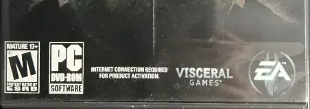 Dead Space 2, the ESRB box on its front