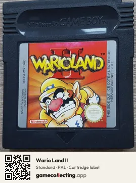 Wario Land II Game Boy Color, PAL cartridge label