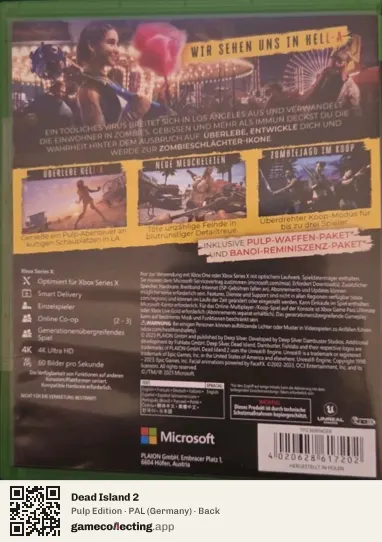 Dead Island 2 Xbox Series X, Germany box back
