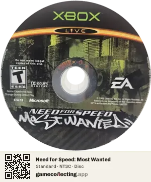 Need for Speed: Most Wanted Xbox, NTSC disc
