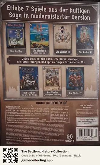 The Settlers: History Collection Computer, Germany box back