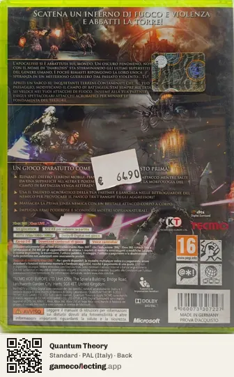 Quantum Theory Xbox 360, Italy box back