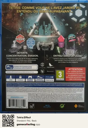 Tetris Effect PlayStation 4, PAL box back