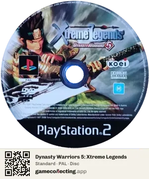 Dynasty Warriors 5: Xtreme Legends PlayStation 2, PAL disc