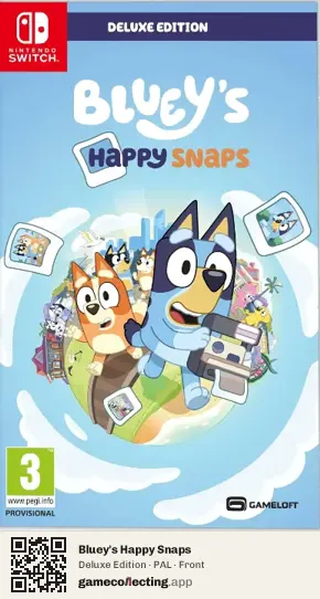 Bluey's Happy Snaps Nintendo Switch, PAL box front