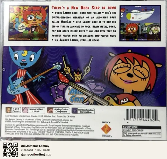 Um Jammer Lammy PlayStation, NTSC box back