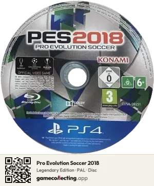 Pro Evolution Soccer 2018 PlayStation 4, PAL disc