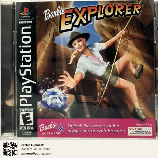 Barbie Explorer PlayStation, NTSC box front