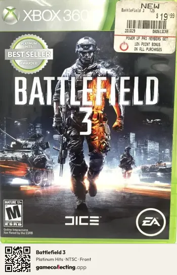 Battlefield 3 Xbox 360, NTSC box front