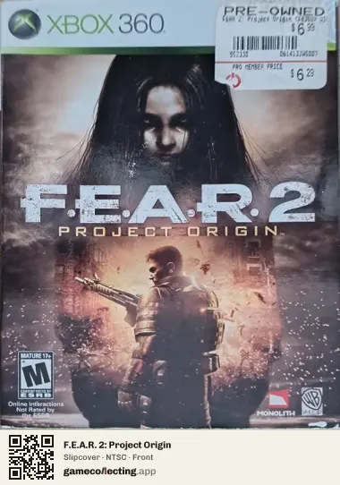 F.E.A.R. 2: Project Origin Xbox 360, NTSC box front