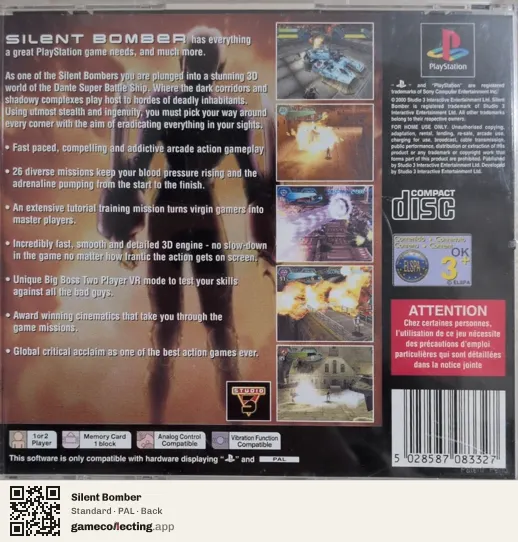 Silent Bomber PlayStation, PAL box back