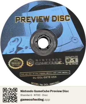 Nintendo GameCube Preview Disc Nintendo GameCube, NTSC disc