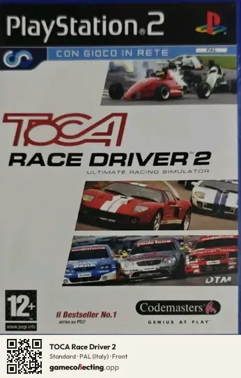 TOCA Race Driver 2 PlayStation 2, Italy box front