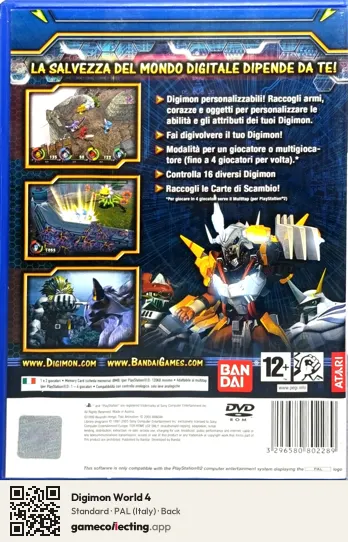 Digimon World 4 PlayStation 2, Italy box back