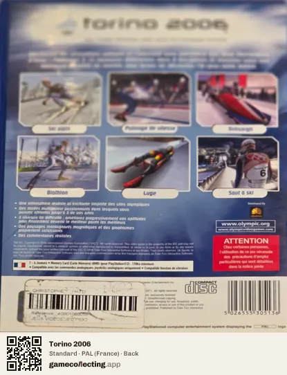 Torino 2006 PlayStation 2, France box back