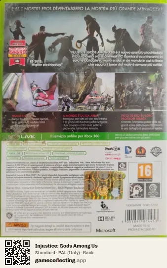 Injustice: Gods Among Us Xbox 360, Italy box back