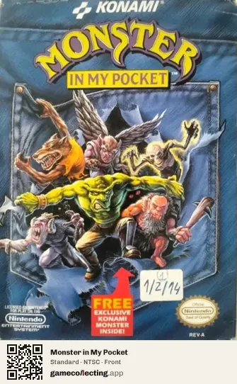 Monster in My Pocket Nintendo Entertainment System, NTSC box front
