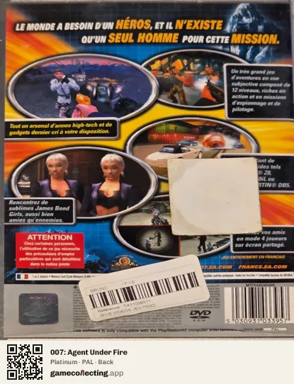 007: Agent Under Fire PlayStation 2, PAL box back