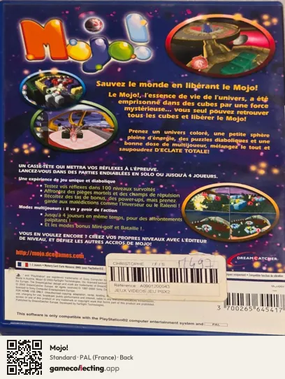 Mojo! PlayStation 2, France box back