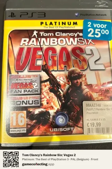 Tom Clancy's Rainbow Six: Vegas 2 PlayStation 3, Belgium box front