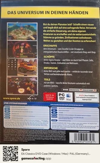 Spore Computer, Germany box back